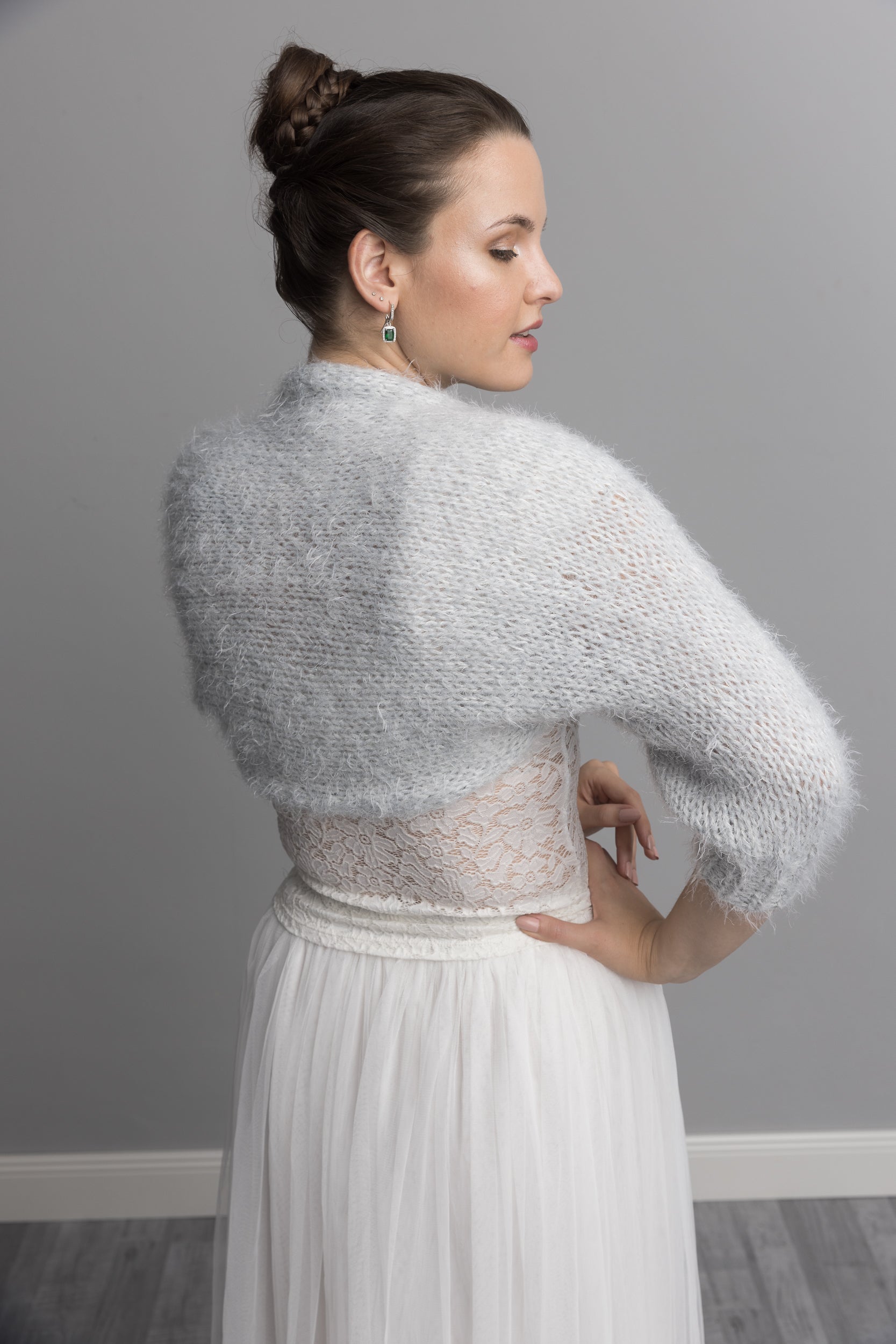 Knit Kit: Flauschiger Bolero DUST mit 3/4 Arm kuschelig weich - Beemohr
