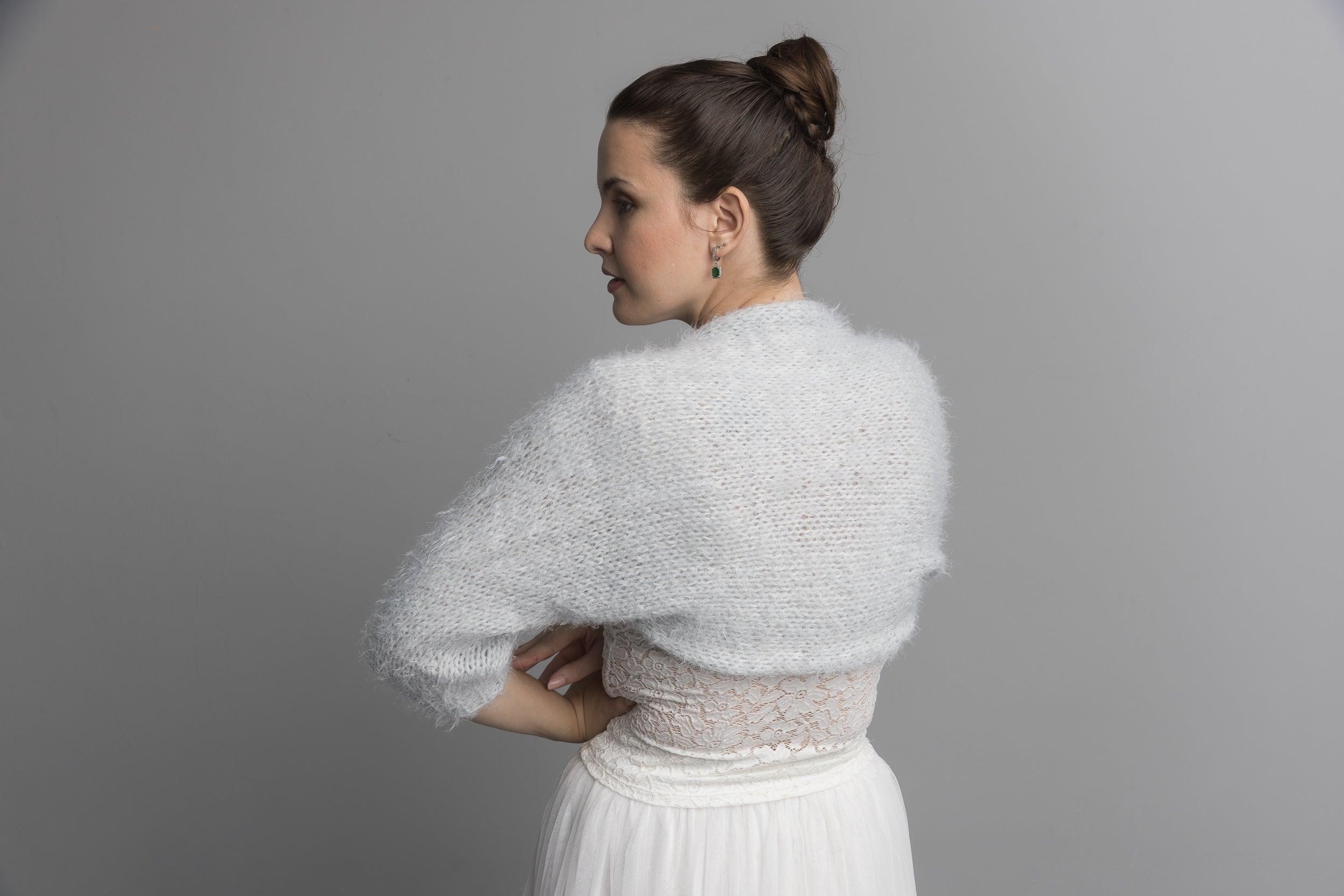Knit Kit: Flauschiger Bolero DUST mit 3/4 Arm kuschelig weich - Beemohr