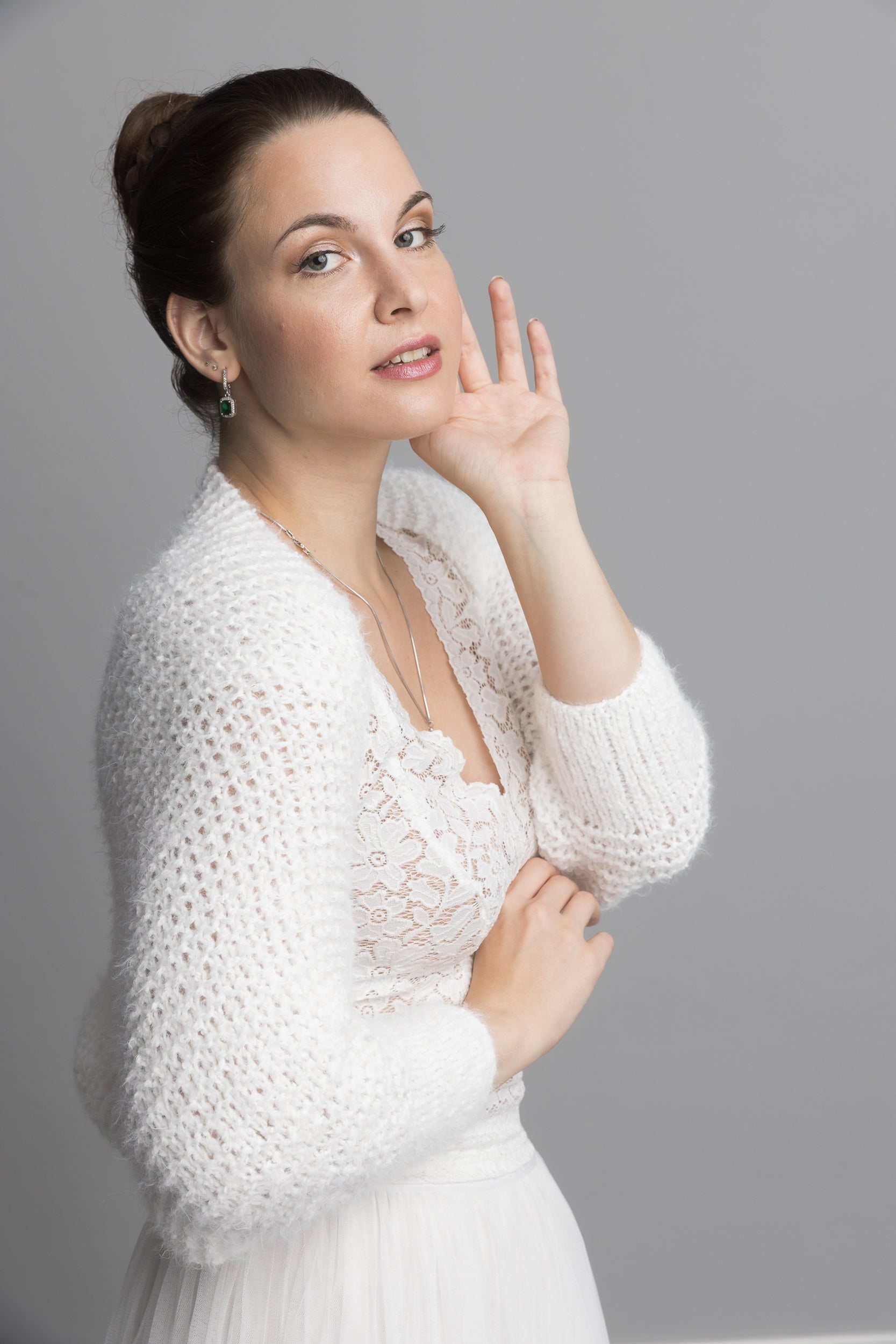 Weicher Kuschel - Bolero SNOWBALL in der Strickbox mit flauschiger Wolle & Strickanleitung - Beemohr