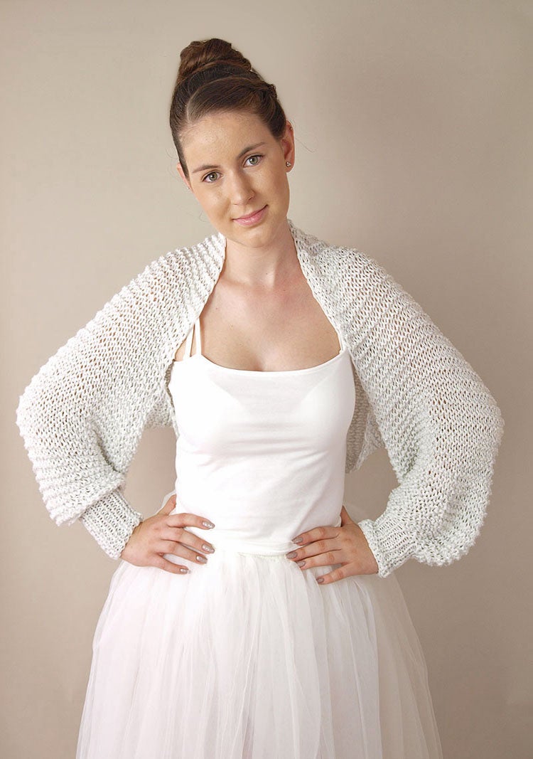 Strickanleitung für einen festlichen Bolero aus einem Glitzer Mix - Beemohr