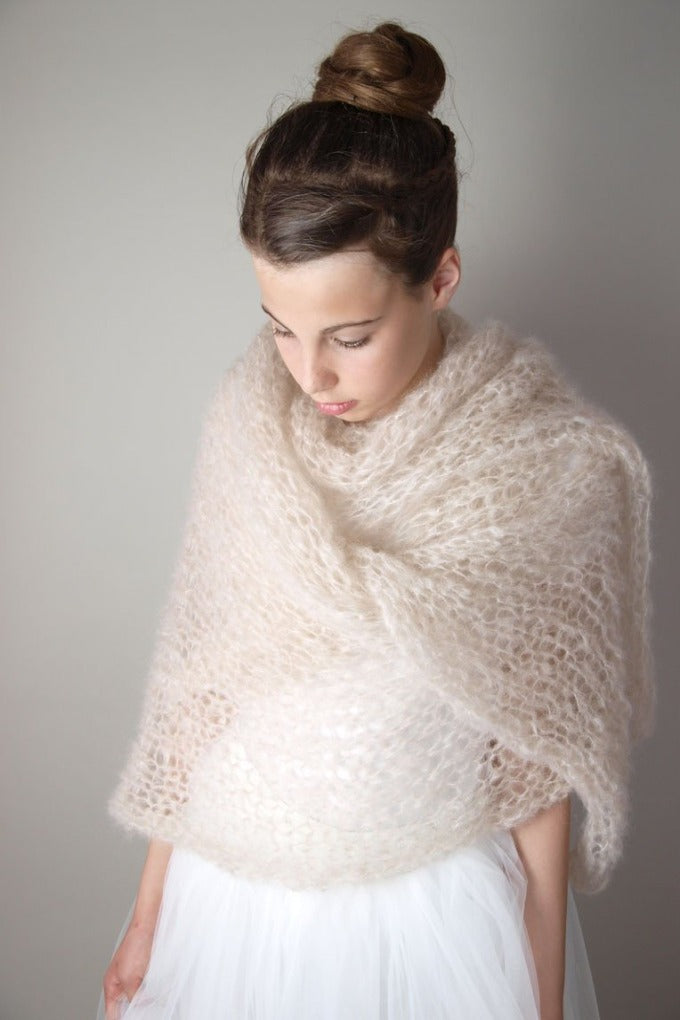 beemohr.knitting etsy Stola beige