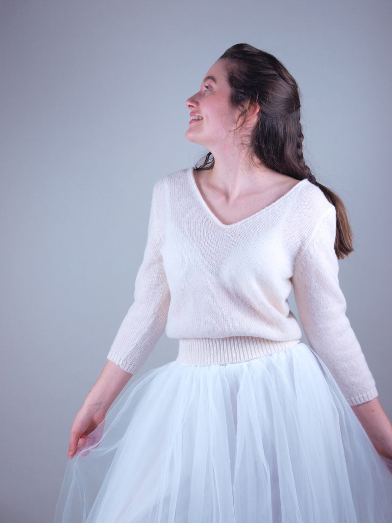 For You: Brautpullover aus Kaschmir mit Seide CARO für ihr Brautkleid oder Brautrock - Beemohr