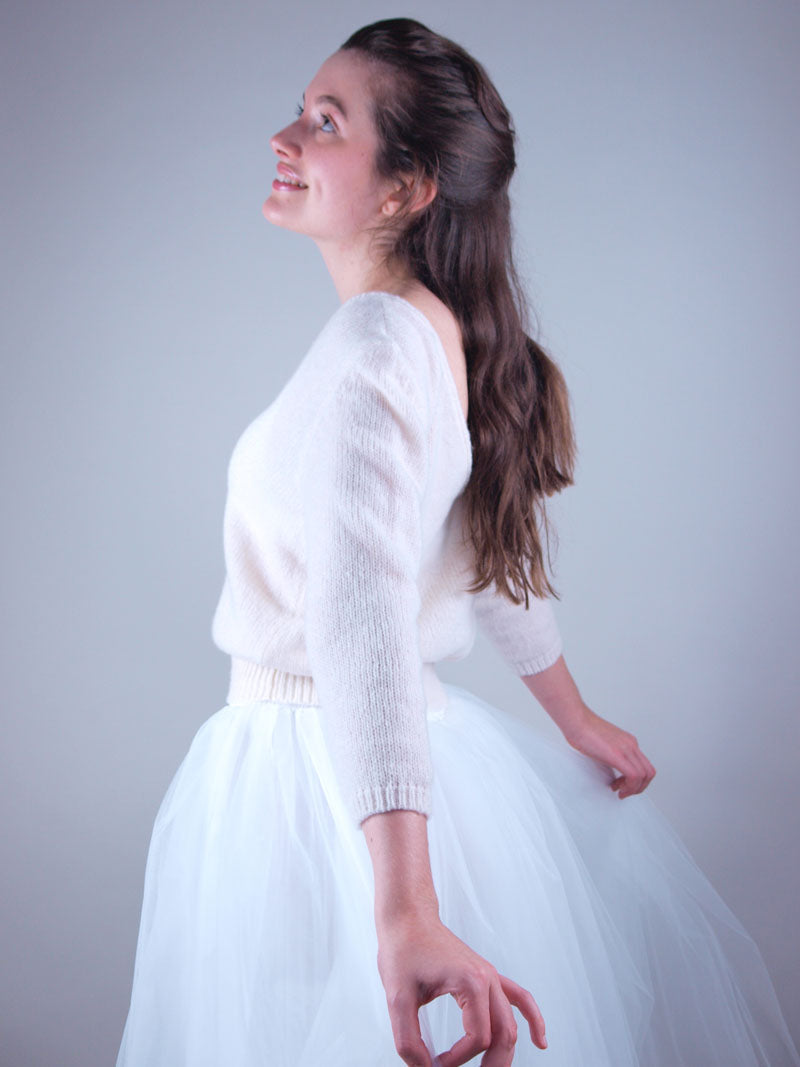 Strickbox für einen Brautpullover mit Wolle und Strickanleitung - Beemohr