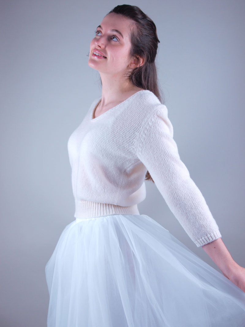 For You: Brautpullover aus Kaschmir mit Seide CARO für ihr Brautkleid oder Brautrock - Beemohr