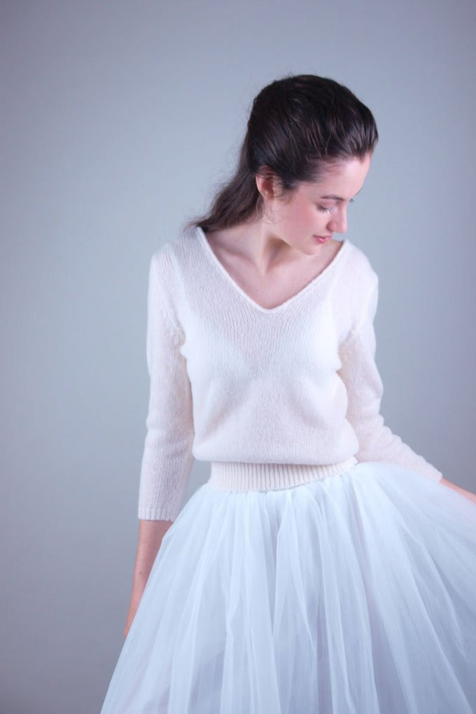 For You: Brautpullover aus Kaschmir mit Seide CARO für ihr Brautkleid oder Brautrock - Beemohr