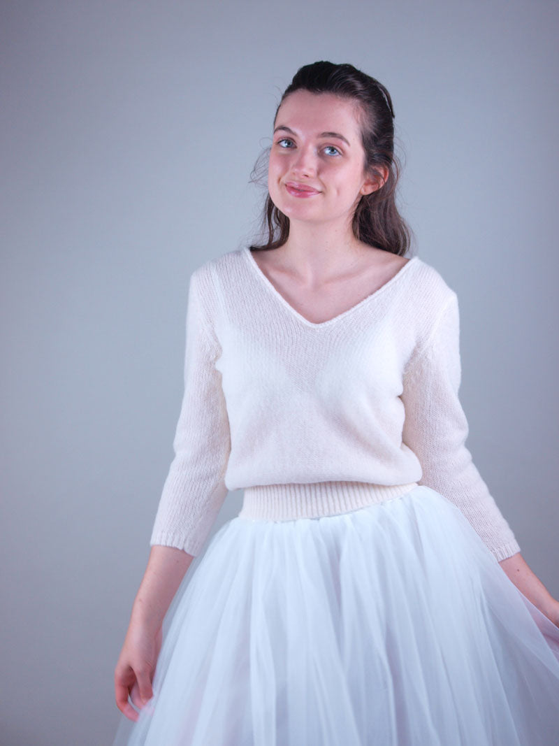 For You: Brautpullover aus Kaschmir mit Seide CARO für ihr Brautkleid oder Brautrock - Beemohr
