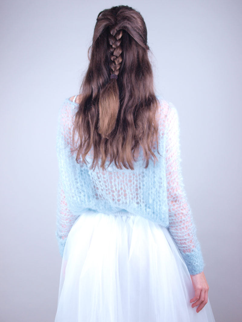 Knit Kit: Leichter Brautpullover aus Kid Mohair gestrickt NELLY - Beemohr