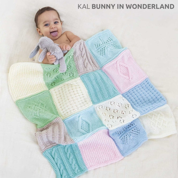 Baby Blanket mit 16 Knäuel in 8 Farben und Plüschtier stricken oder häkeln - Beemohr