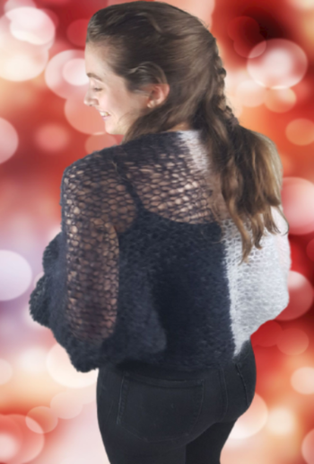For You: Zweifarbige Strick- Jacke DUETTA schwarz und grau - Beemohr