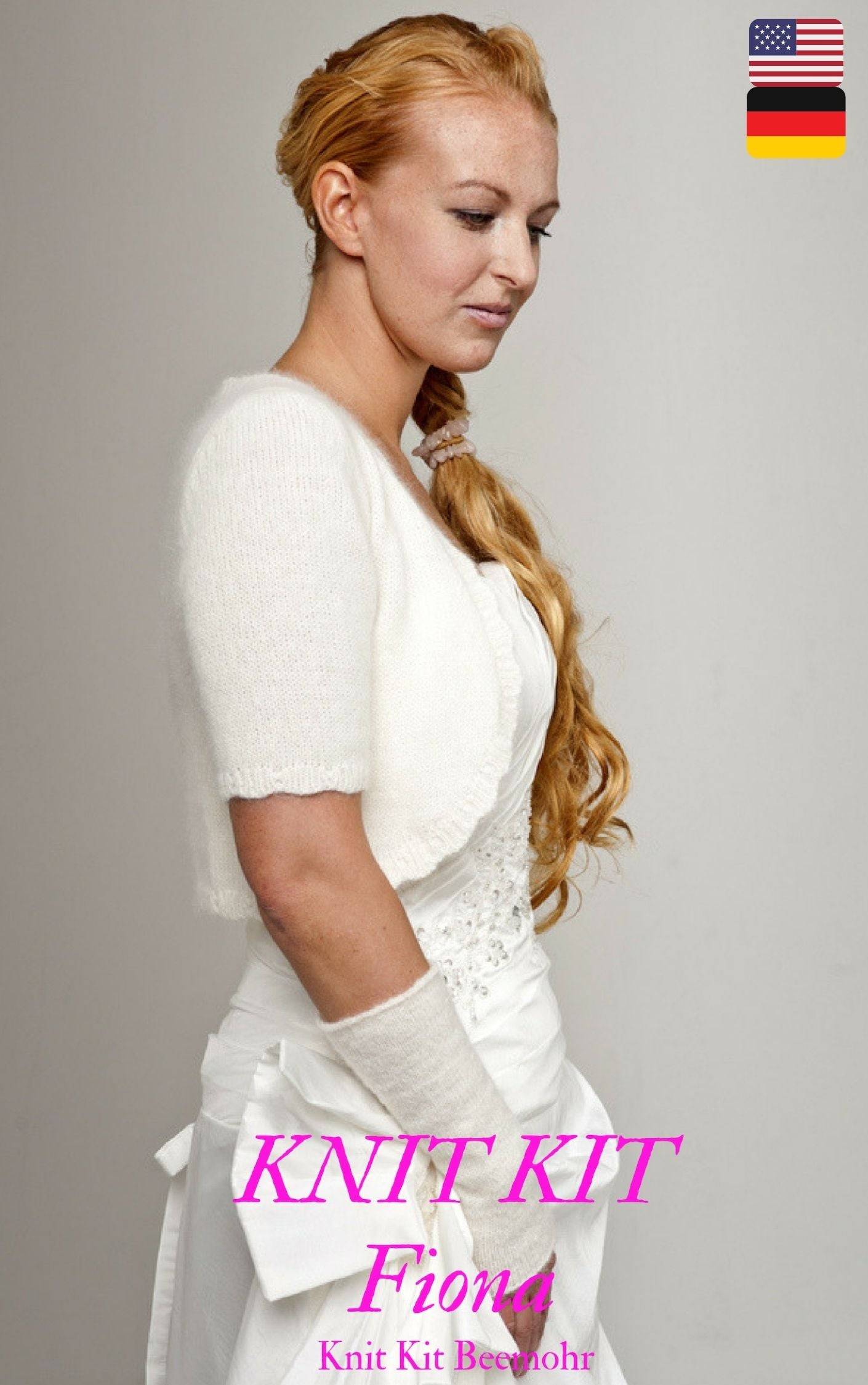 Strick Set Braut Bolero Fiona mit kurzem Arm für ihr Brautkleid zum Selberstricken! - Beemohr