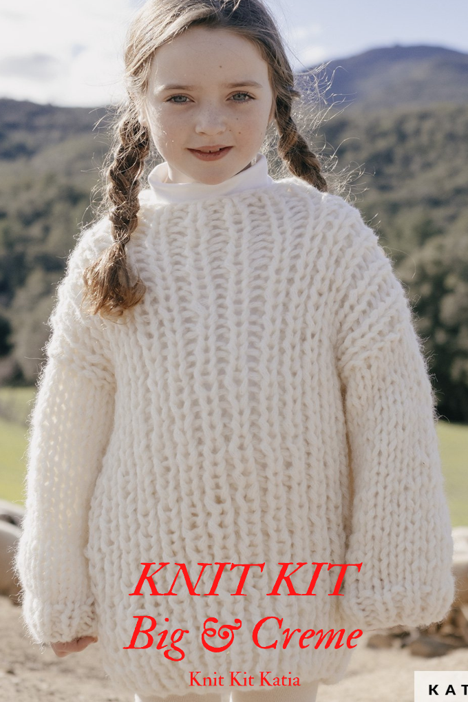 STRICKSET: Süßer Strickpullover in creme mit Ingenious big Wolle - Beemohr
