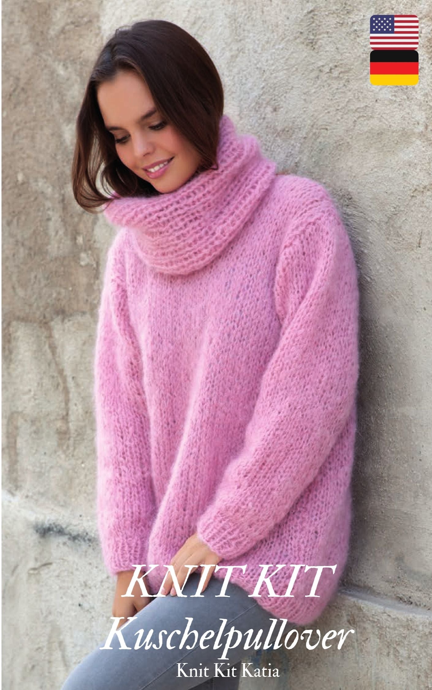 Knit Kit: Mohair kuscheliger Pullover INGENUA Strickset zum Selberstricken mit Strickanleitung - Beemohr