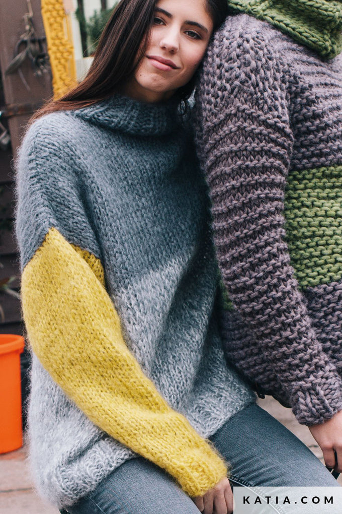 Mohair Pullover in 3 Farben handgestrickt - Beemohr