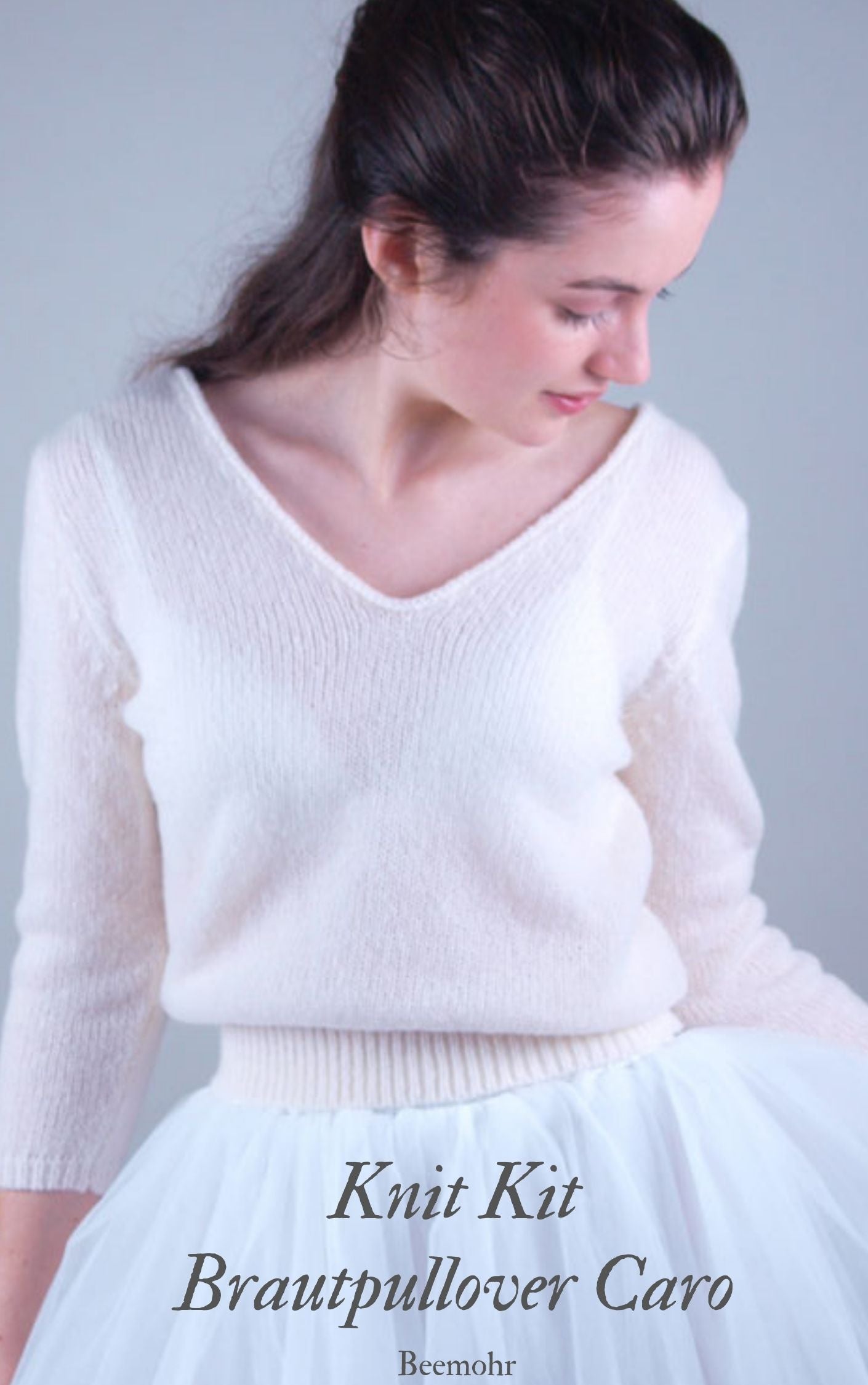 Strickbox für einen Brautpullover mit Wolle und Strickanleitung - Beemohr