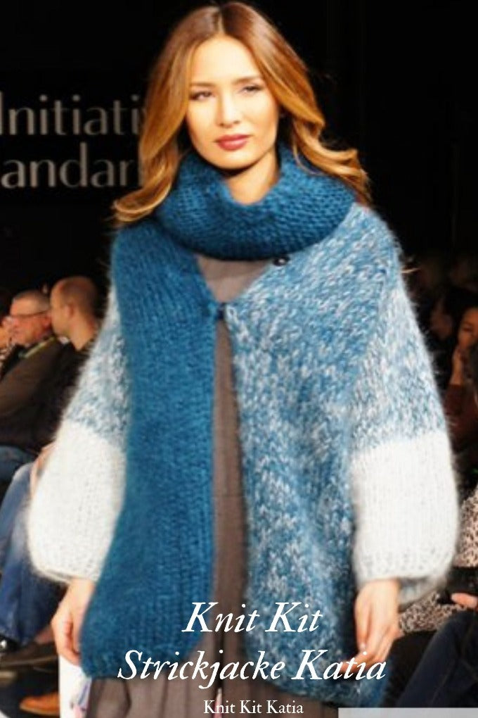 KNIT KIT: Mohair Strickjacke lässig und warm mit Strickanleitung von KATIA - Beemohr