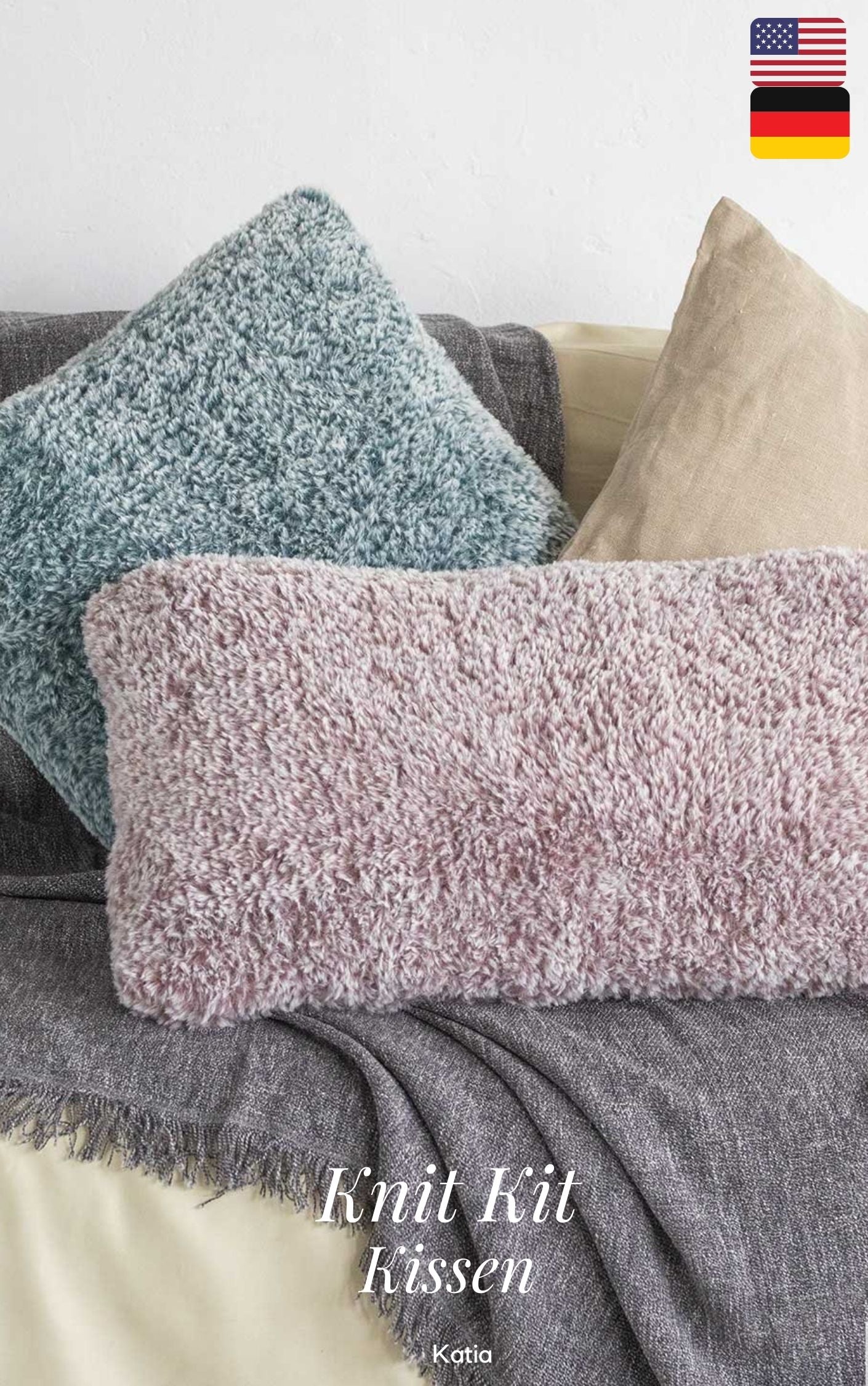 Strickset: Flauschige Kissen - Hüllen für ein gemütliches zu Hause - Beemohr