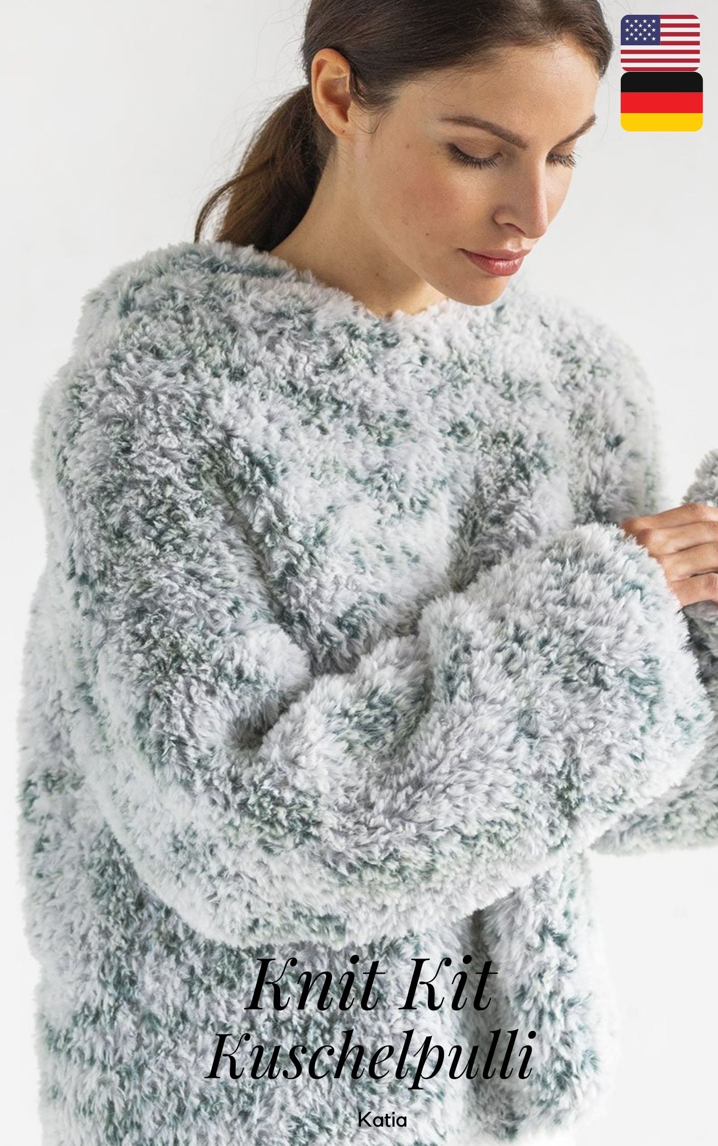 Strickset: Flauschiger Kapuzenpulli aus Polar Wolle von Katia - Beemohr