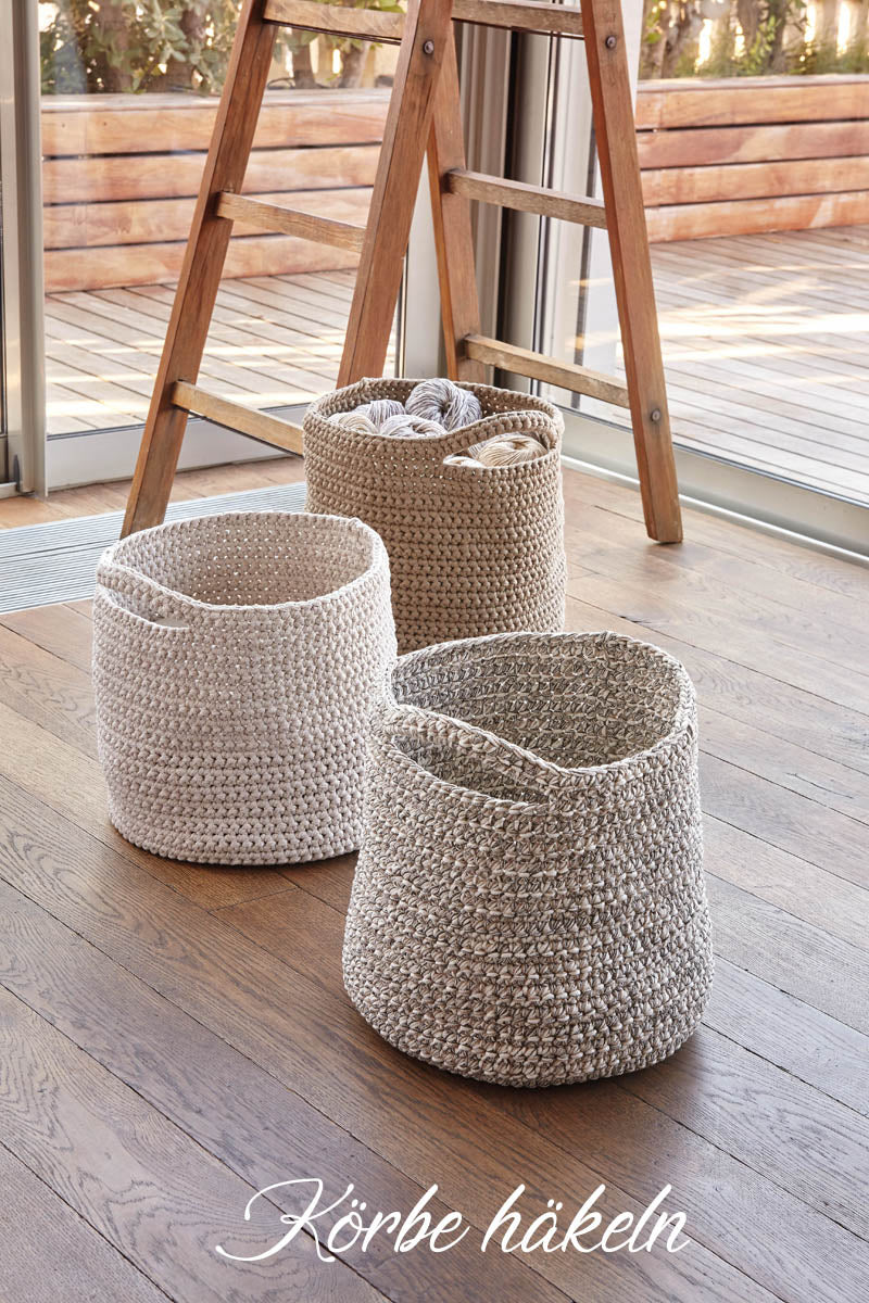 Häkelanleitung: Körbe für das Wohnzimmer häkeln Variante 63 mittel groß - Beemohr