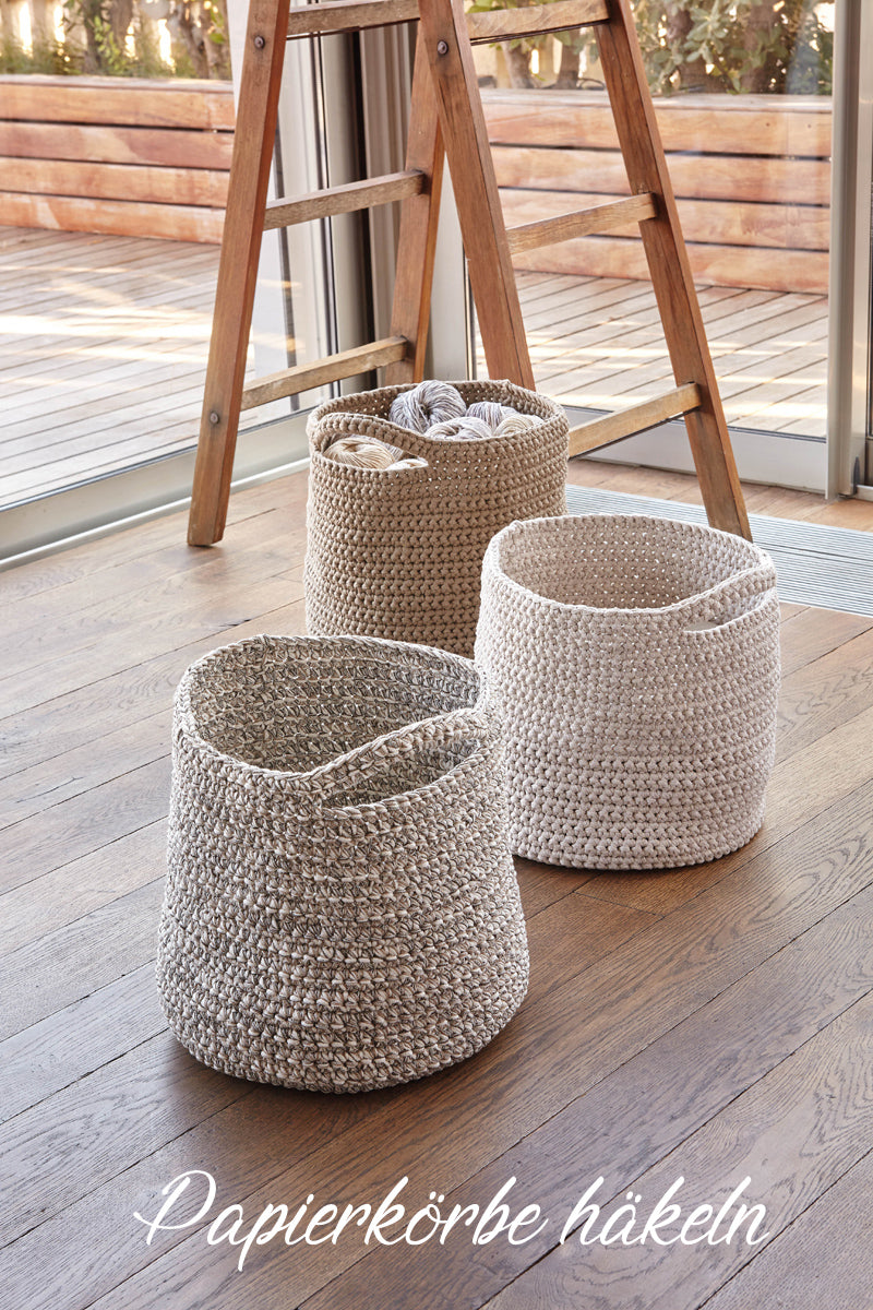Häkelanleitung: Körbe für das Wohnzimmer häkeln Variante 63 mittel groß - Beemohr
