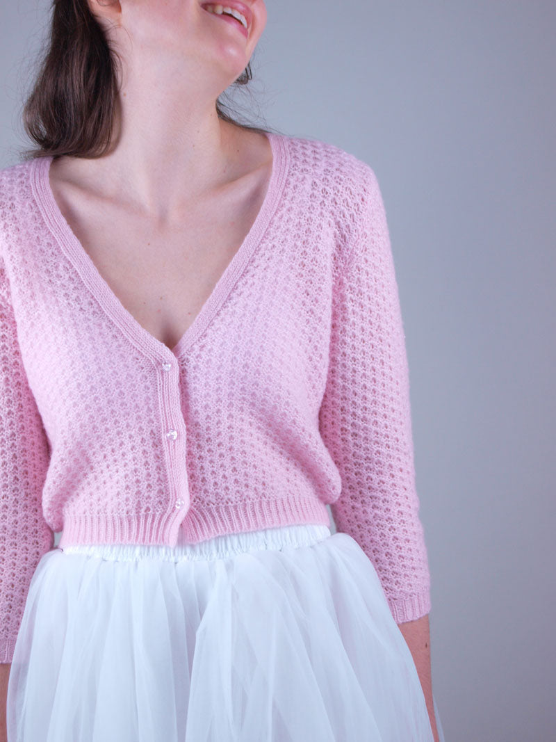 For You: Lace Strickjacke LARA mit 3/4 Arm für Hochzeitskleider und Röcke aus Kaschmir gestrickt - Beemohr