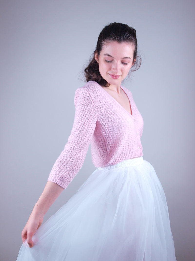 For You: Lace Strickjacke LARA mit 3/4 Arm für Hochzeitskleider und Röcke aus Kaschmir gestrickt - Beemohr