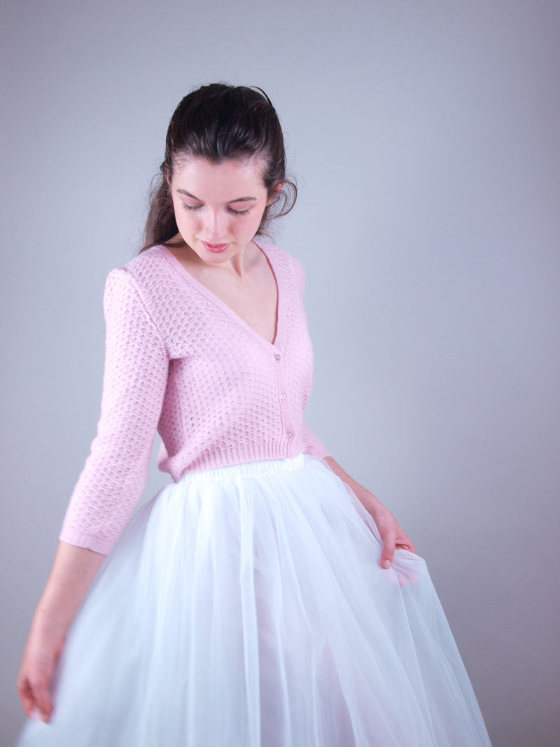 For You: Lace Strickjacke LARA mit 3/4 Arm für Hochzeitskleider und Röcke aus Kaschmir gestrickt - Beemohr