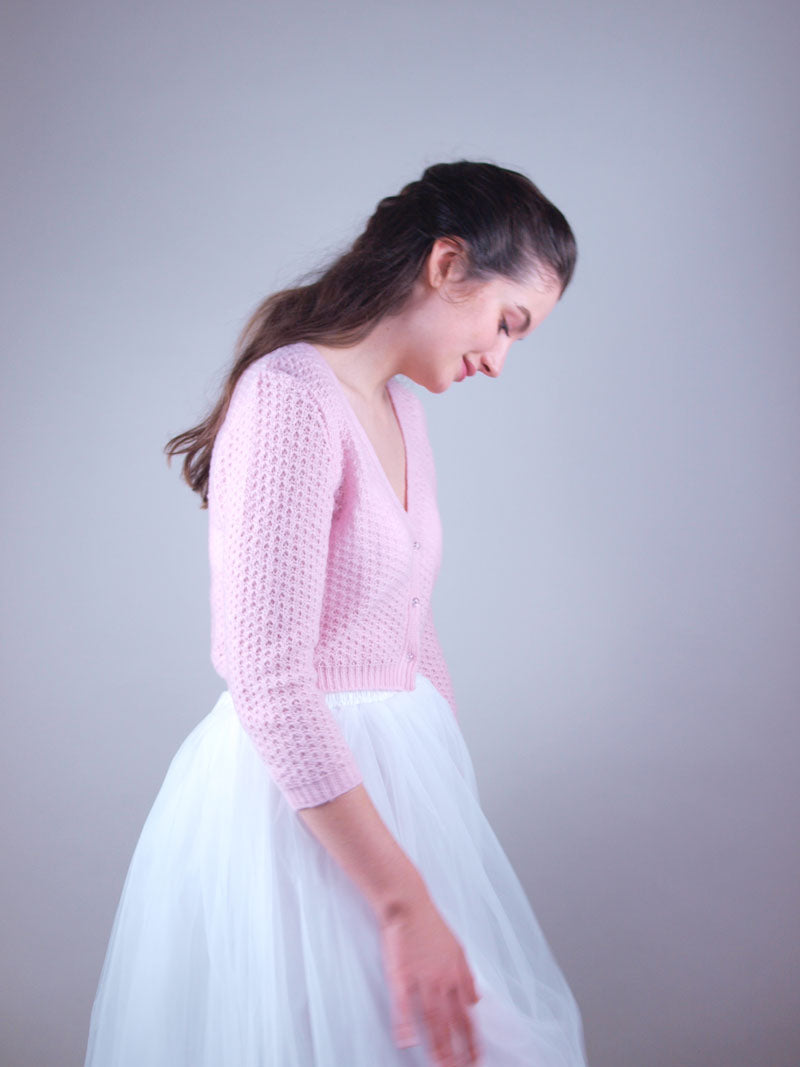 For You: Lace Strickjacke LARA mit 3/4 Arm für Hochzeitskleider und Röcke aus Kaschmir gestrickt - Beemohr