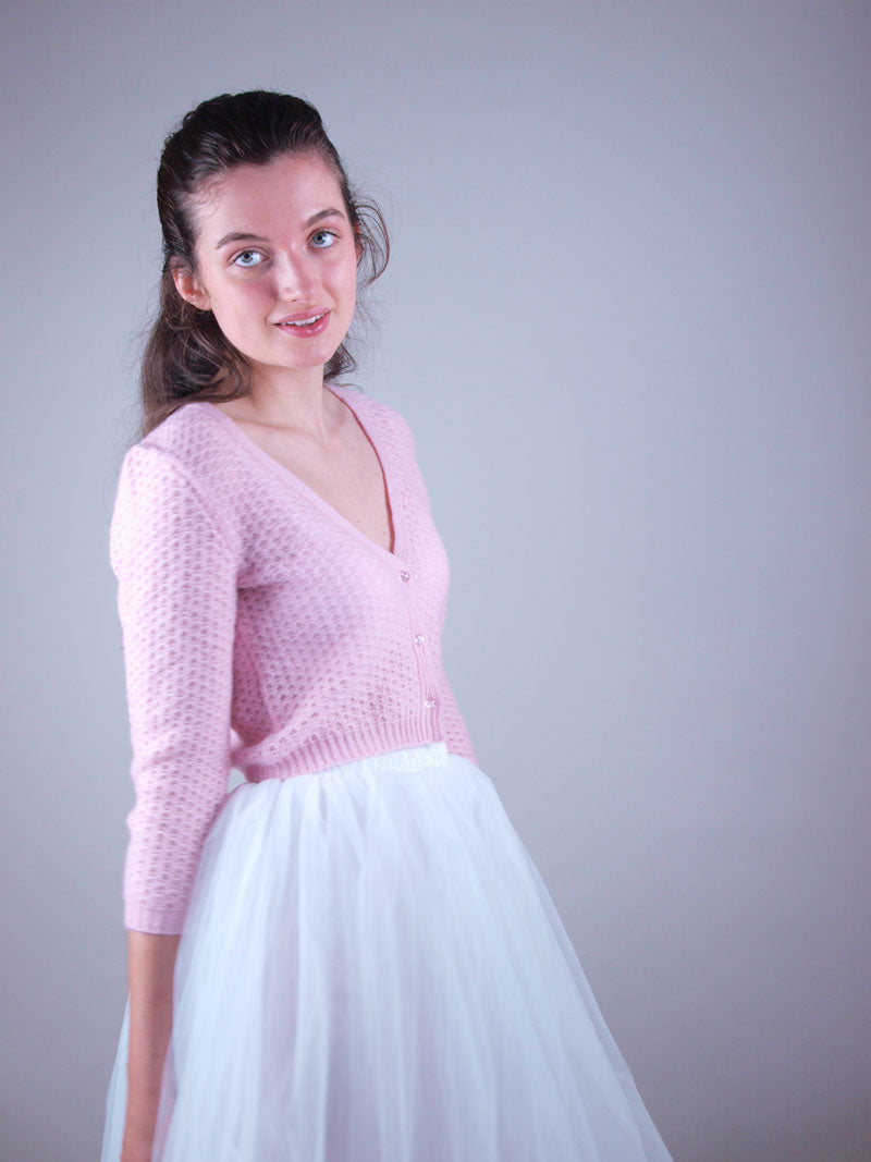For You: Lace Strickjacke LARA mit 3/4 Arm für Hochzeitskleider und Röcke aus Kaschmir gestrickt - Beemohr