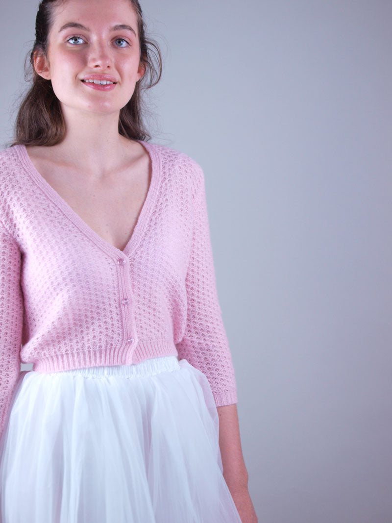 For You: Lace Strickjacke LARA mit 3/4 Arm für Hochzeitskleider und Röcke aus Kaschmir gestrickt - Beemohr