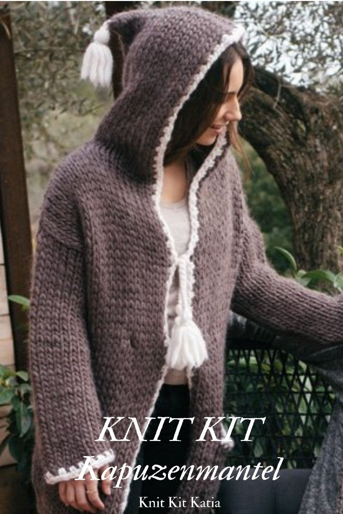 Love WOOL natural von KATIA: Kapuzen - Mantel stricken - Beemohr