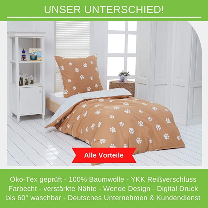 Bezug mit Tatzen bedruckt mit Tatzen
