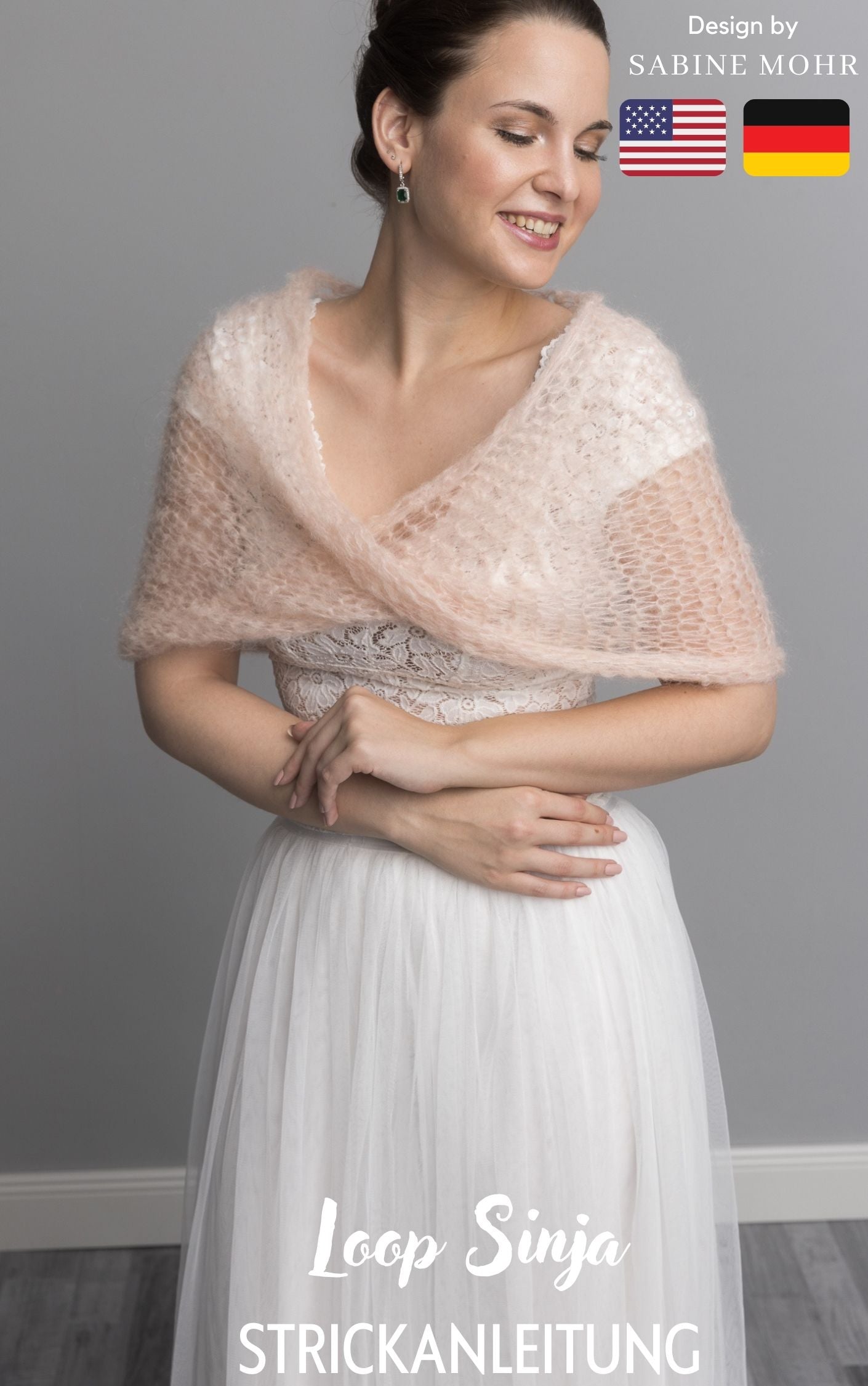 Strickanleitung, Wolle und Stricknadeln für einen leichten Mohair Loop SINJA - Beemohr