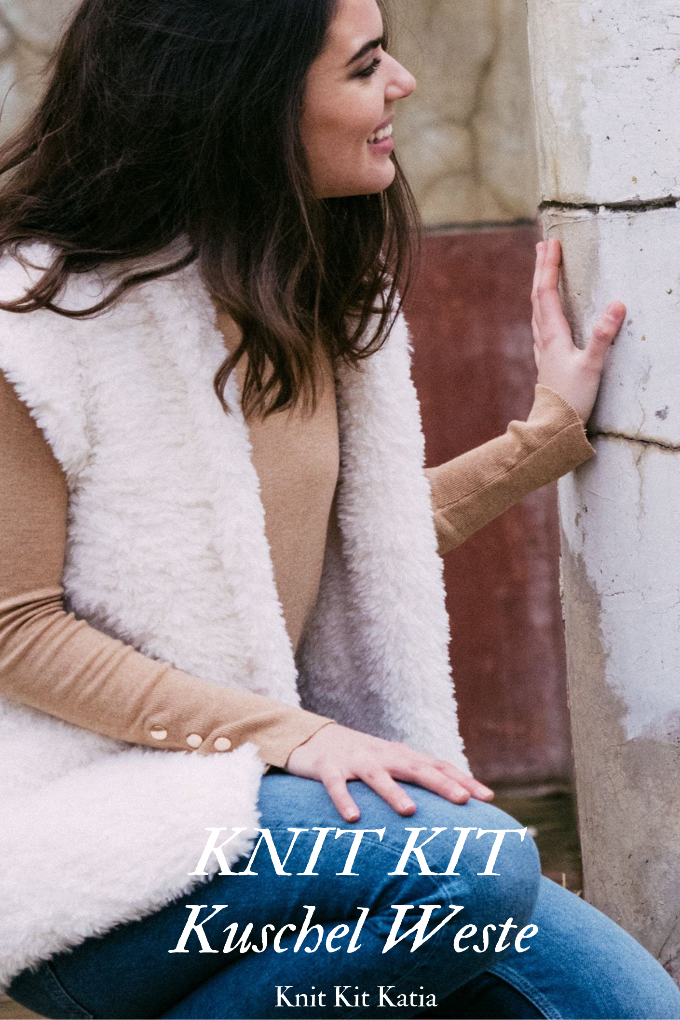 KNIT KIT: Weiche bequeme Weste einfach gestrickt aus Polar Wolle von Katia - Beemohr