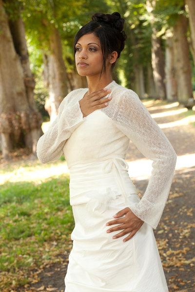 For You: Strickjacke Bolero aus Mohair zum Wickeln - Beemohr