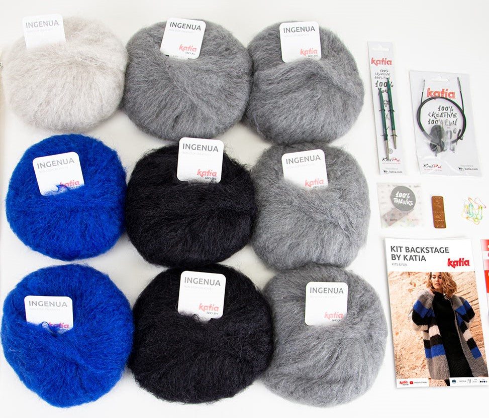 KNIT KIT Lange Mohair Strickjacke INGENUA in mehreren Farben