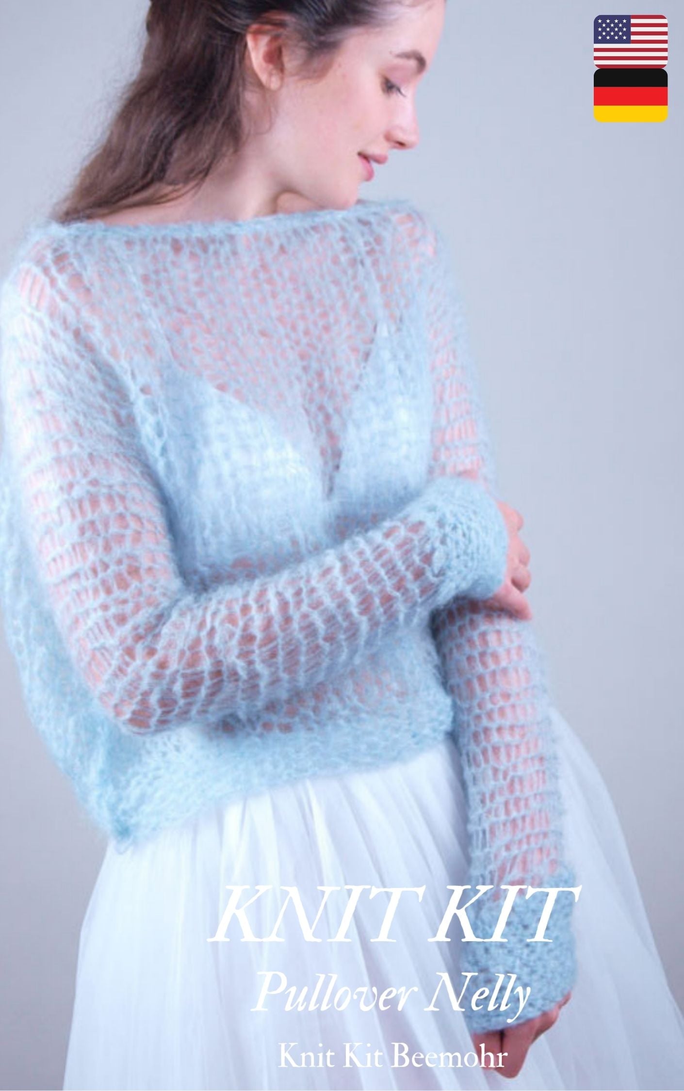 Knit Kit: Leichter Brautpullover aus Kid Mohair gestrickt NELLY - Beemohr
