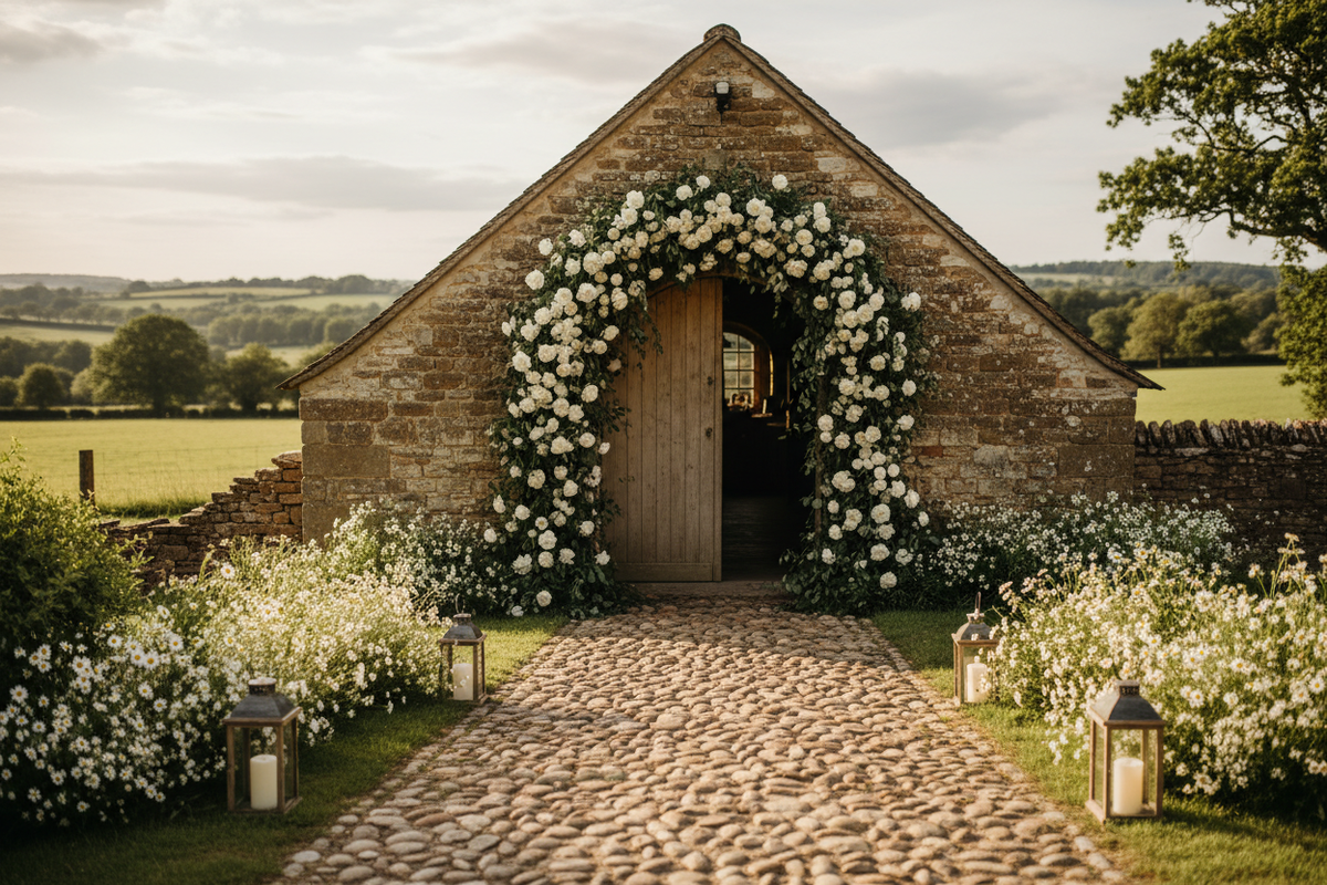 Bauernhochzeit vintage feier in der Scheune oder Partyzelt