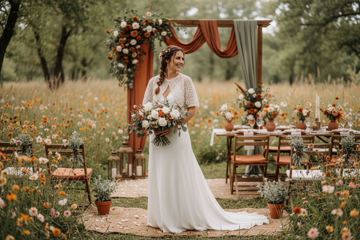 Braut beim Outdoor Wedding