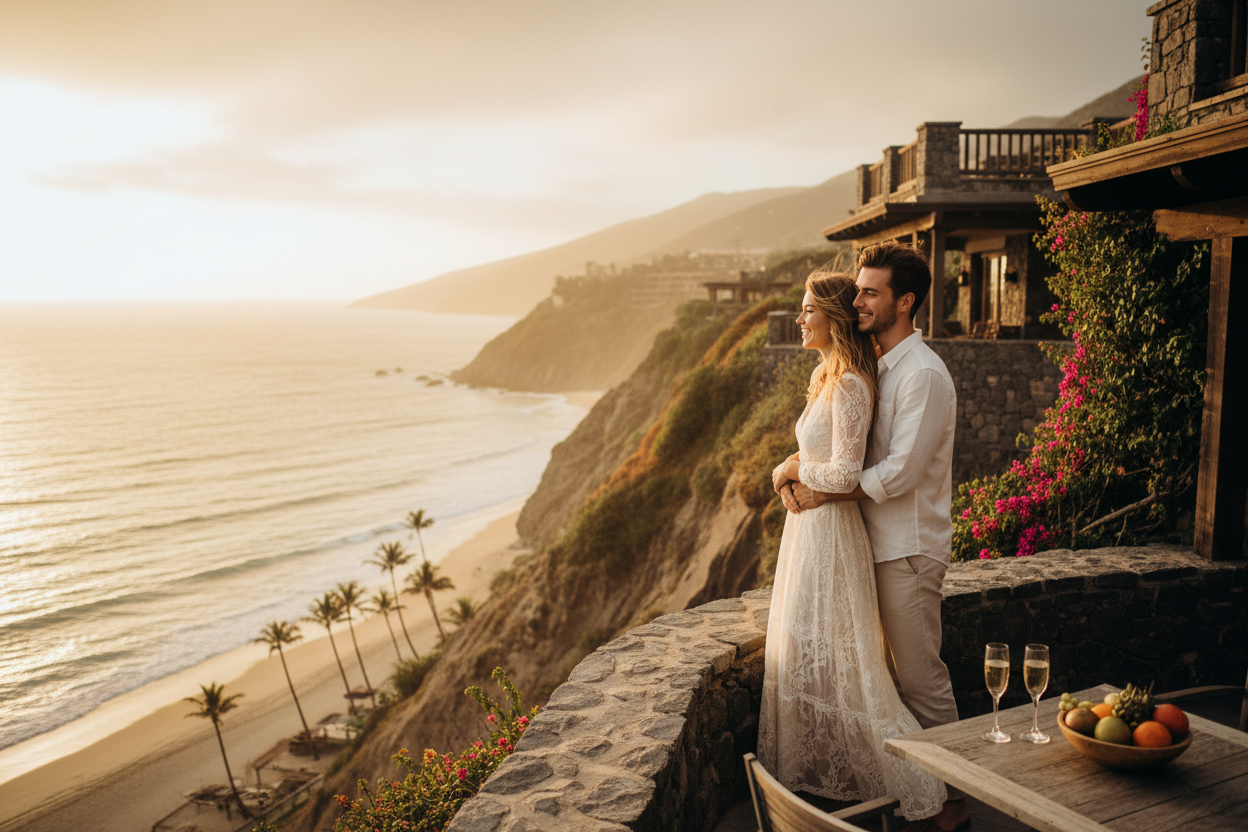 wedding couple and the sea