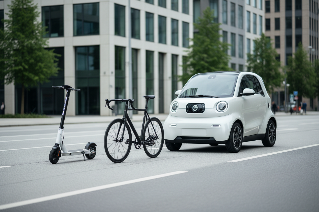 Mobilität Fahrrad, E-Roller oder Benziner