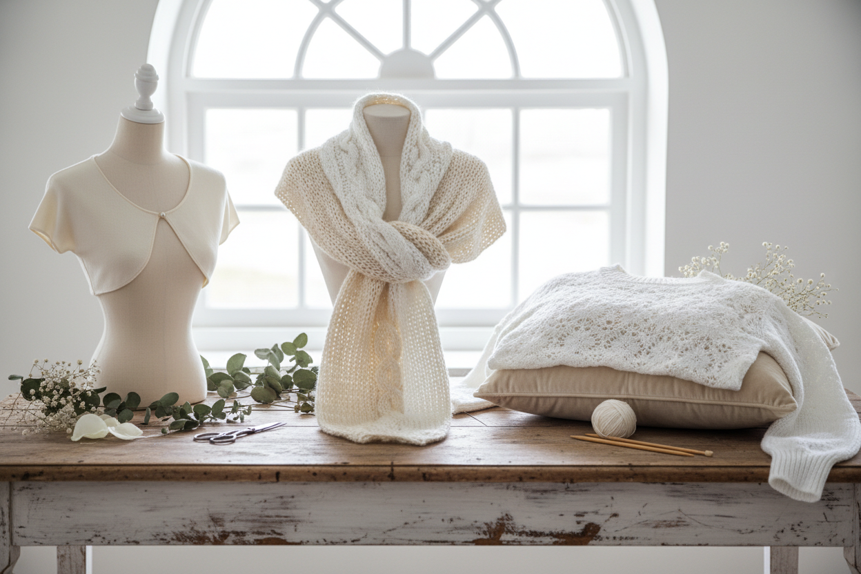 Knit jackets and sweater for wedding