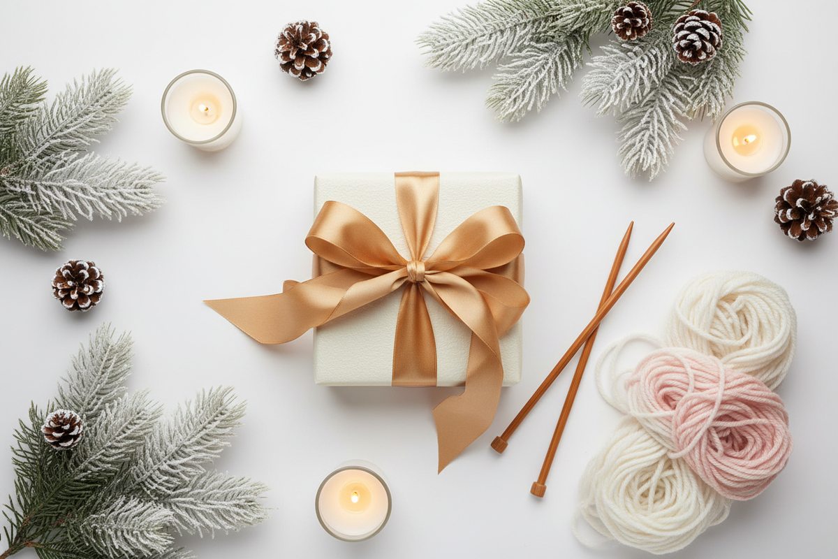 Weihnachten mit Handarbeiten wie Stricken verbringen