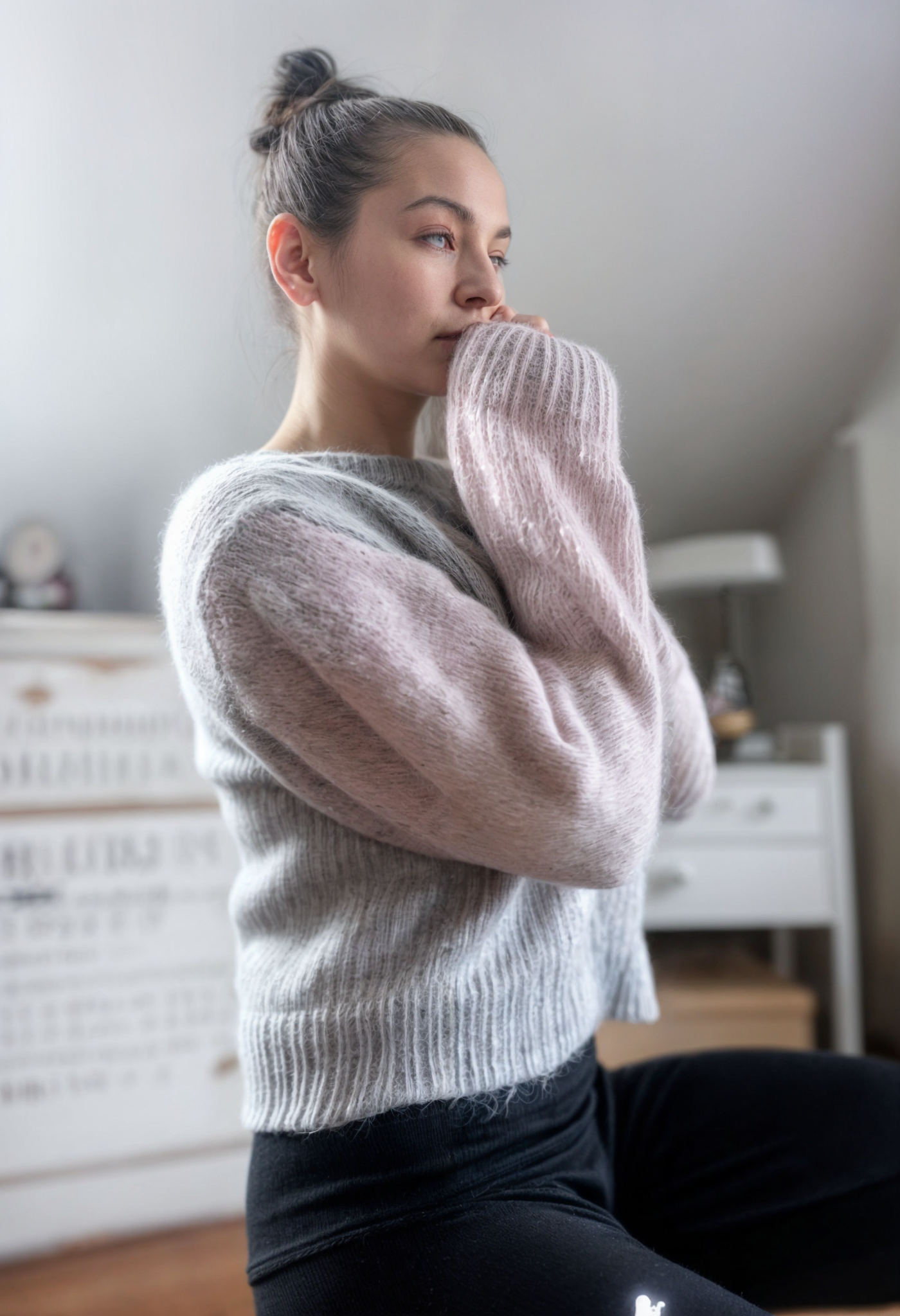 Zweifarbiger Strickpullover von Beemohr