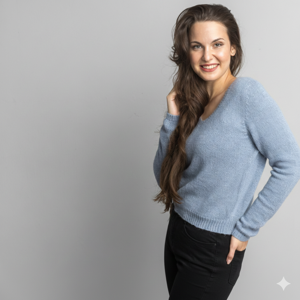 Strickmuster für Pullover mit V-Ausschnitt