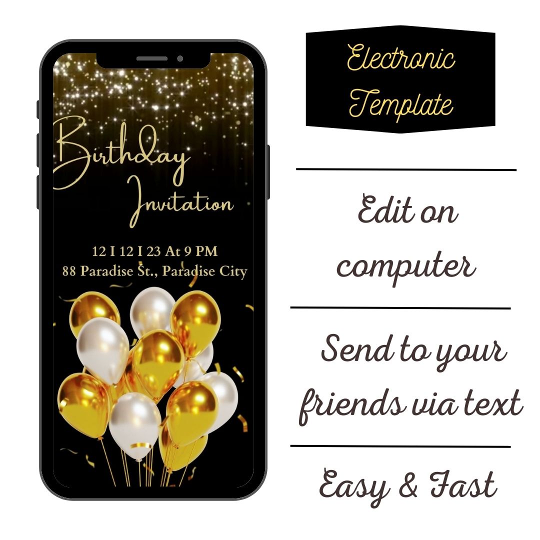 Electronical invitation template editable