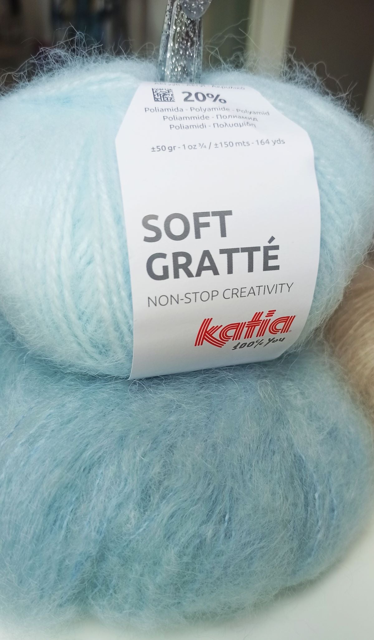 Brautbolero handgestrickt mit Soft Grattè und Ingenua Mohair hellblau