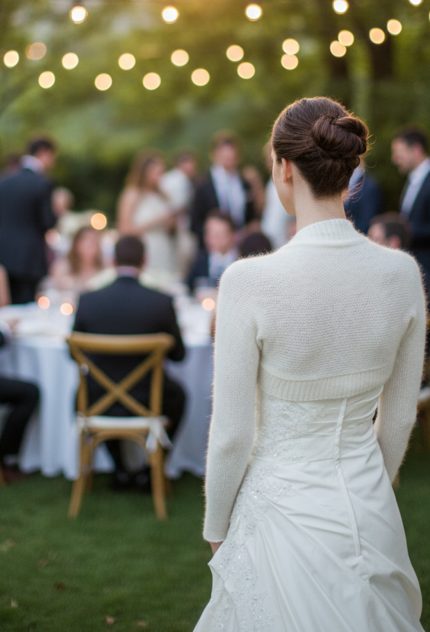 Braut mit Bolero gestrickt