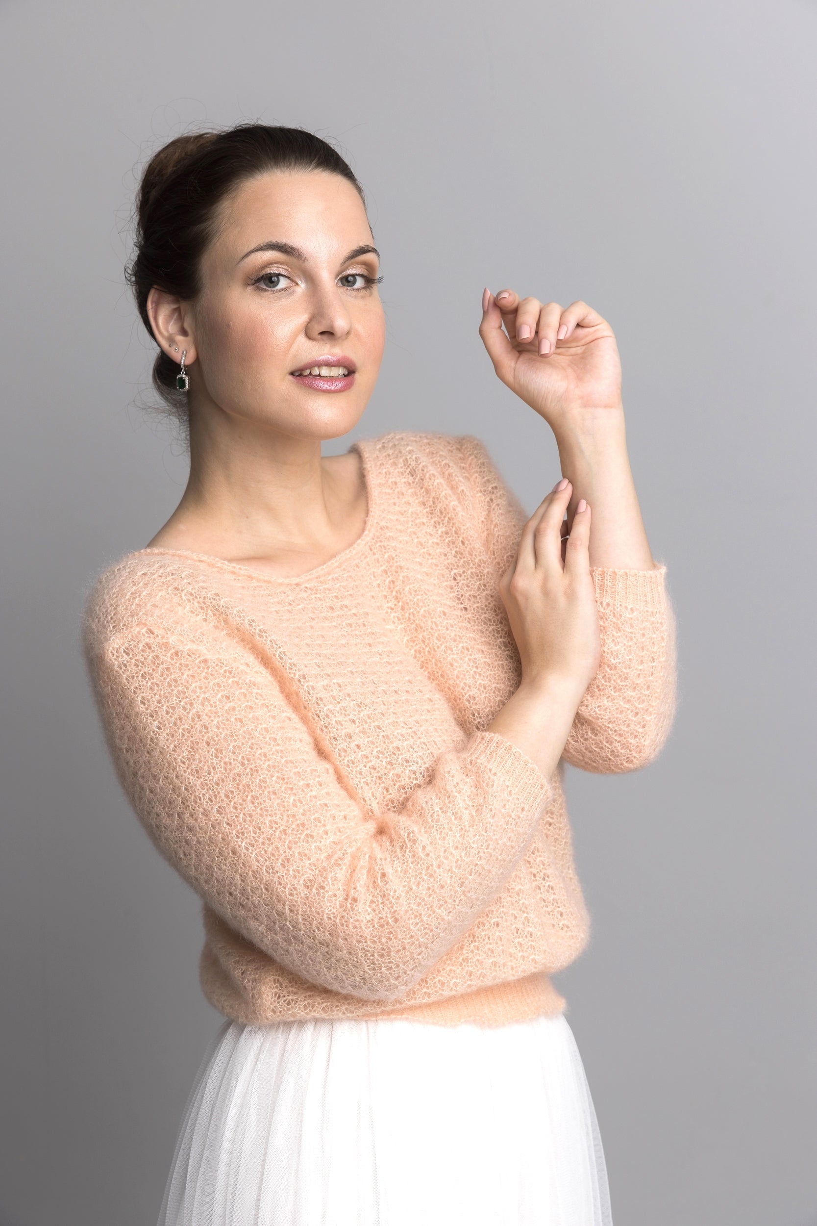 Strickpullover Lace apricot