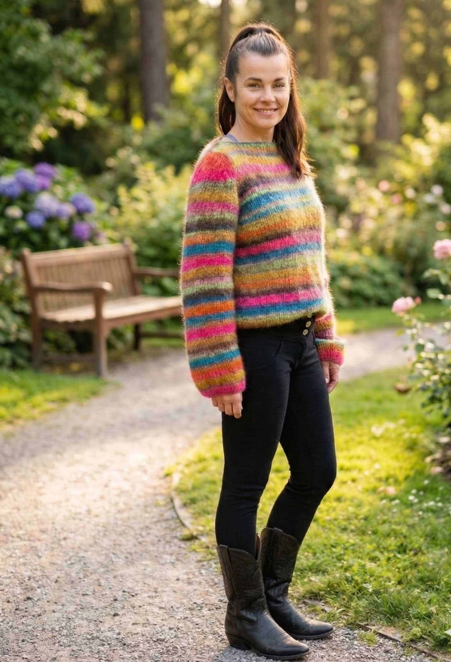 Striped chunky knit sweater