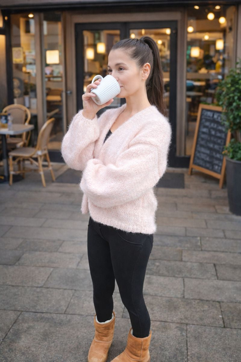 Cardigan in rosa puder